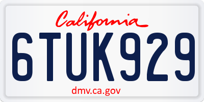 CA license plate 6TUK929