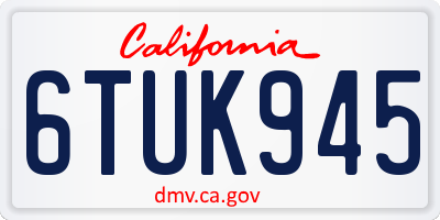 CA license plate 6TUK945