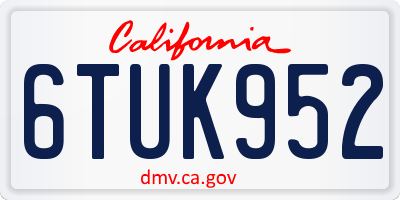 CA license plate 6TUK952