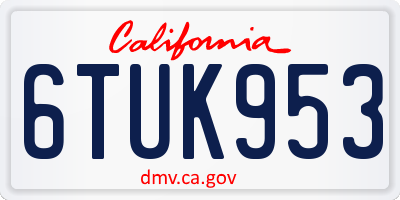CA license plate 6TUK953