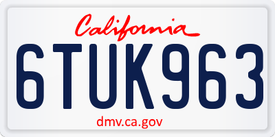 CA license plate 6TUK963