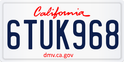 CA license plate 6TUK968
