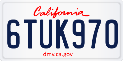 CA license plate 6TUK970
