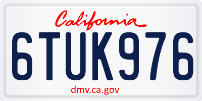 CA license plate 6TUK976