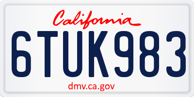 CA license plate 6TUK983