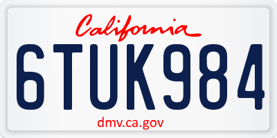 CA license plate 6TUK984