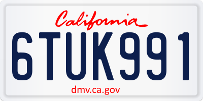 CA license plate 6TUK991