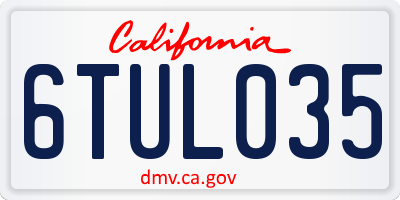 CA license plate 6TUL035