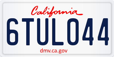 CA license plate 6TUL044