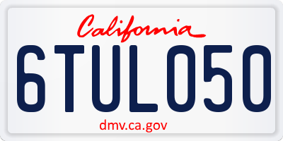 CA license plate 6TUL050