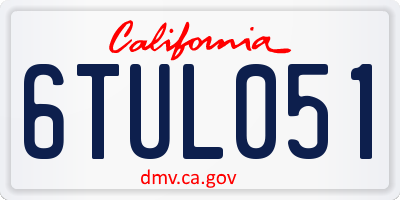 CA license plate 6TUL051