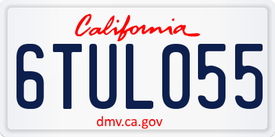 CA license plate 6TUL055