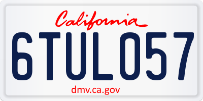 CA license plate 6TUL057