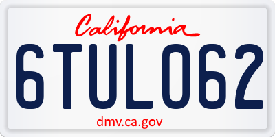 CA license plate 6TUL062