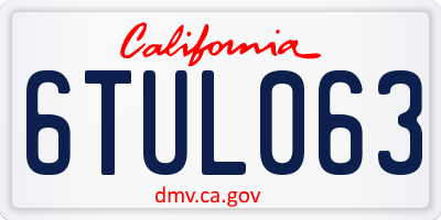 CA license plate 6TUL063
