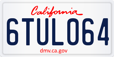 CA license plate 6TUL064