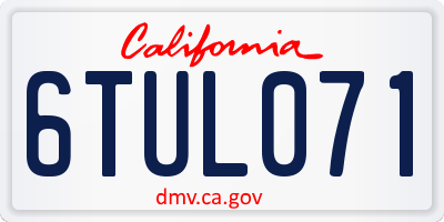 CA license plate 6TUL071