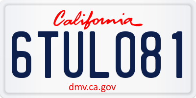 CA license plate 6TUL081