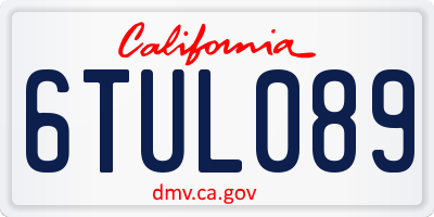 CA license plate 6TUL089