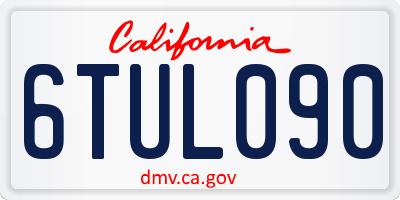CA license plate 6TUL090