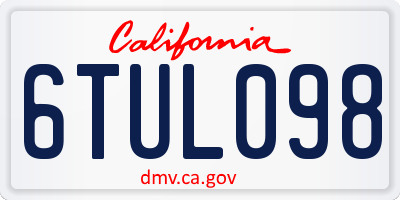 CA license plate 6TUL098