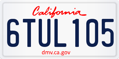CA license plate 6TUL105