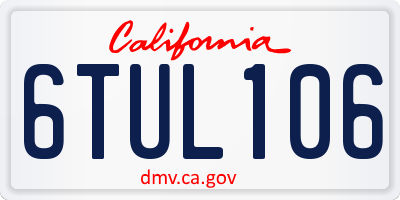 CA license plate 6TUL106