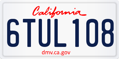 CA license plate 6TUL108