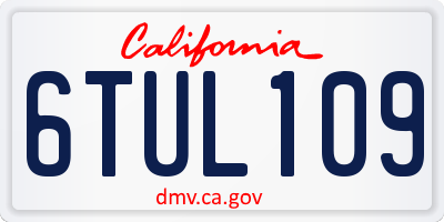 CA license plate 6TUL109