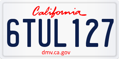 CA license plate 6TUL127