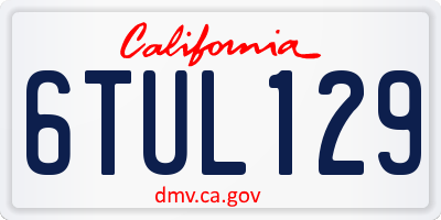 CA license plate 6TUL129