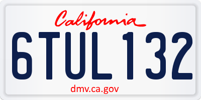 CA license plate 6TUL132