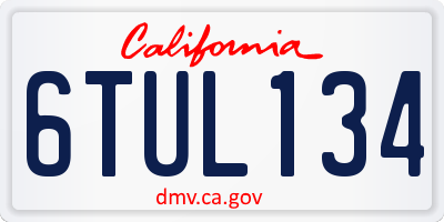 CA license plate 6TUL134