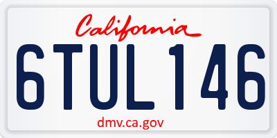 CA license plate 6TUL146