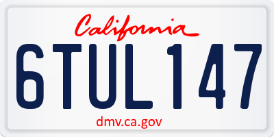CA license plate 6TUL147