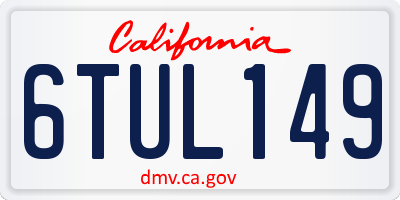 CA license plate 6TUL149