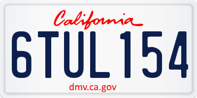 CA license plate 6TUL154