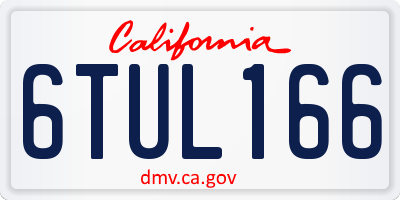 CA license plate 6TUL166