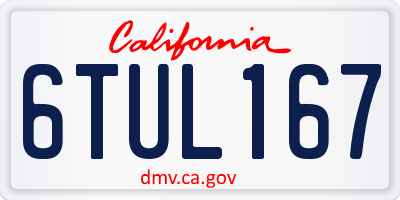 CA license plate 6TUL167