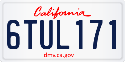 CA license plate 6TUL171