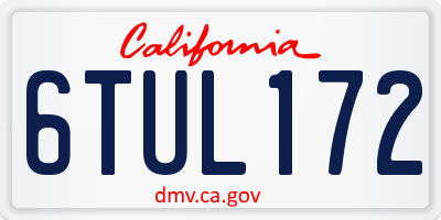 CA license plate 6TUL172