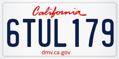 CA license plate 6TUL179