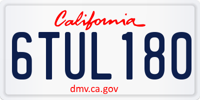 CA license plate 6TUL180