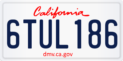 CA license plate 6TUL186