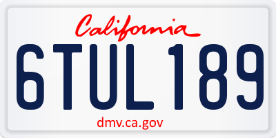 CA license plate 6TUL189