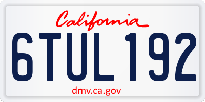 CA license plate 6TUL192