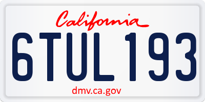 CA license plate 6TUL193