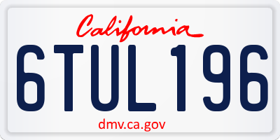 CA license plate 6TUL196