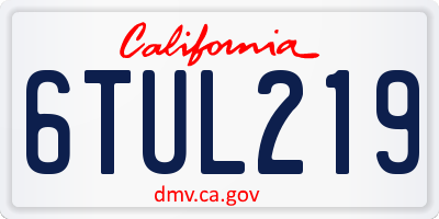 CA license plate 6TUL219