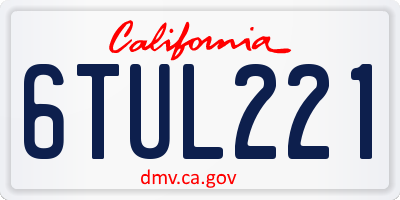 CA license plate 6TUL221